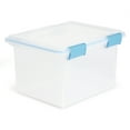 thumbnail image 2 of Sterilite 32 Qt Clear Stacking Storage Container with Gasket Lid, 12 Pack, 2 of 11