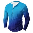 thumbnail image 3 of LODIENY Men's Henley Shirts Classic Casual Tie Dye Gradient Print Basic Workout Tee Shirts Big and Tall Regular Fit Long Sleeve Cotton Button Ombre T Shirts Multicolor#34 XXXL, 3 of 5