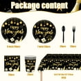 thumbnail image 2 of Tumao New Years Plates and Napkins Party Supplies for 121Pcs 20 Guests, Happy New Years Party Decorations, Black Gold Theme Tableware Set for New Years, 2 of 6