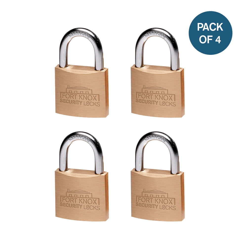 Master Padlock 4 pack 3/4inch Brass Locks Keyed Alike