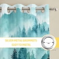 thumbnail image 6 of Teal Mountain Kitchen Curtains Window Panels, Misty Forest Nature Woodland Pine Tree Landscape Insulated Window Treatment Curtain, Grommet Curtains for Bedroom/Living Room/Bathroom, 2 Piece 52"Wx63"L, 6 of 8