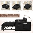 thumbnail image 3 of KINFFICT Futon Sofa Bed, Convertible Sleeper Sofa Bed with Pull Out Couch, Modern Velvet Loveseat Sleeper, Small Couch for Living Room, Black, 3 of 11