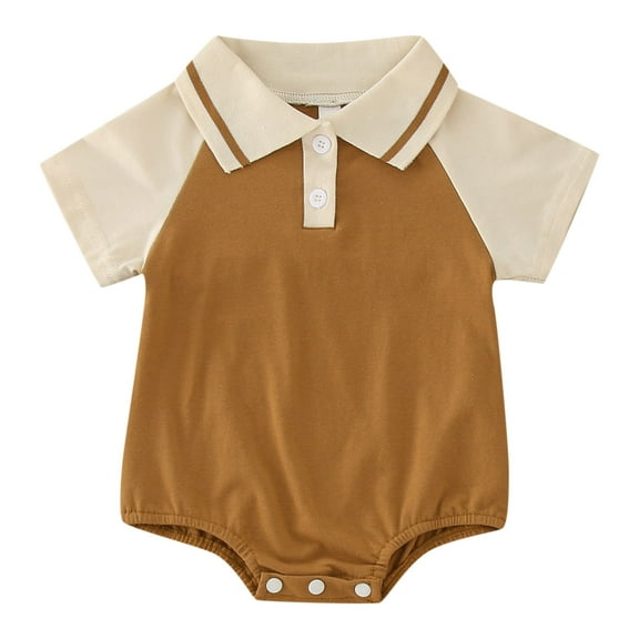 Sngxgn Baby Boy Bodysuits Sets Cotton Casual New born Clothes Comfort Outfit Baby(Brown,80)