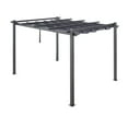thumbnail image 2 of Ulax Furnitiure 10Ft x 13Ft Patio Aluminum Retractable Pergola with UV-Proof Canopy, Navy, 2 of 8