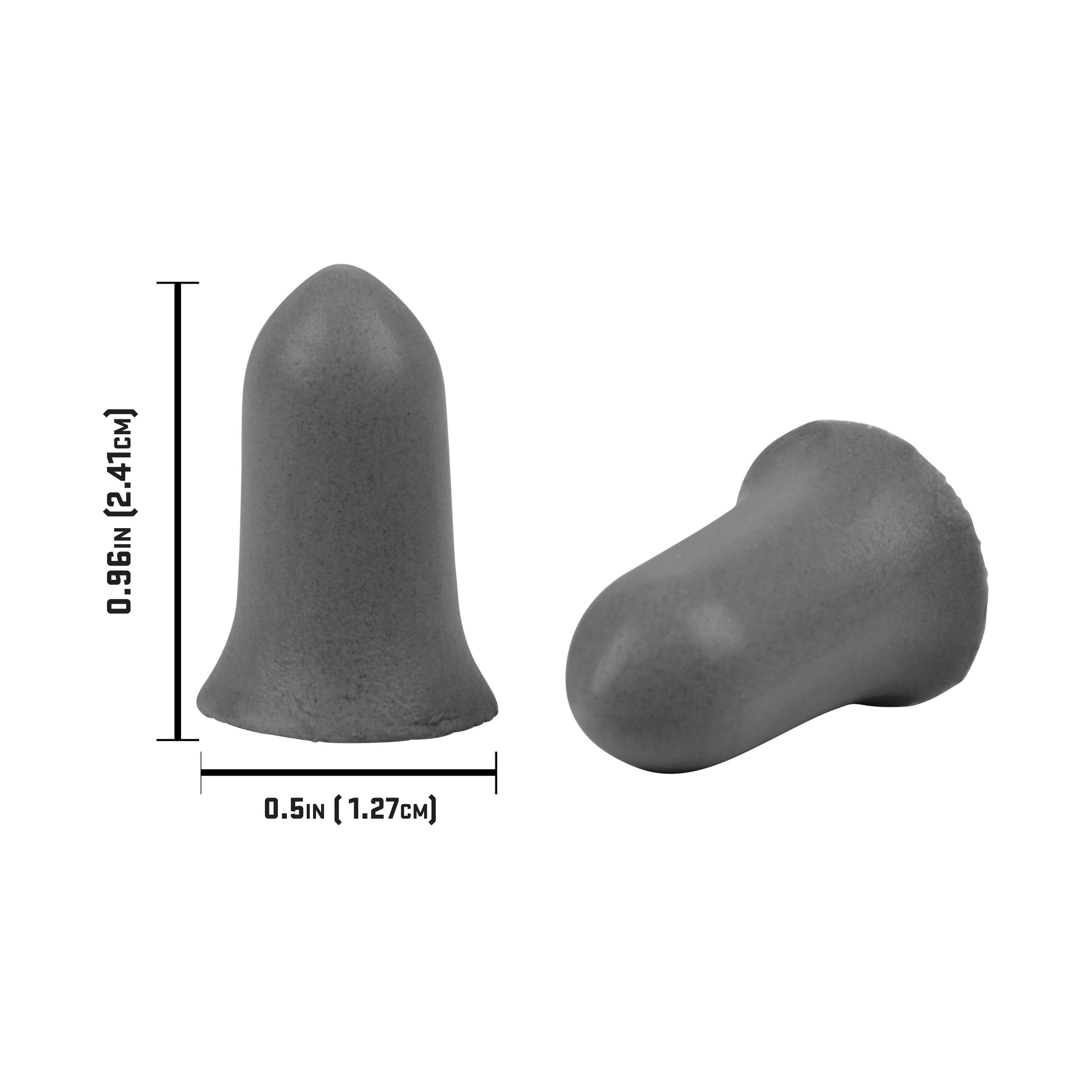 ULTRX™ Tapered Foam Ear Plugs, 25 Pair Value Pack, Gray, Adult, Unisex, Model 4132, NRR 32 Db
