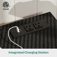 thumbnail image 3 of Bestier LED TV Stand for TVs up to 65", Entertainment Center with Power Outlet & Storage Cabinet, Carbon Fiber, 3 of 11