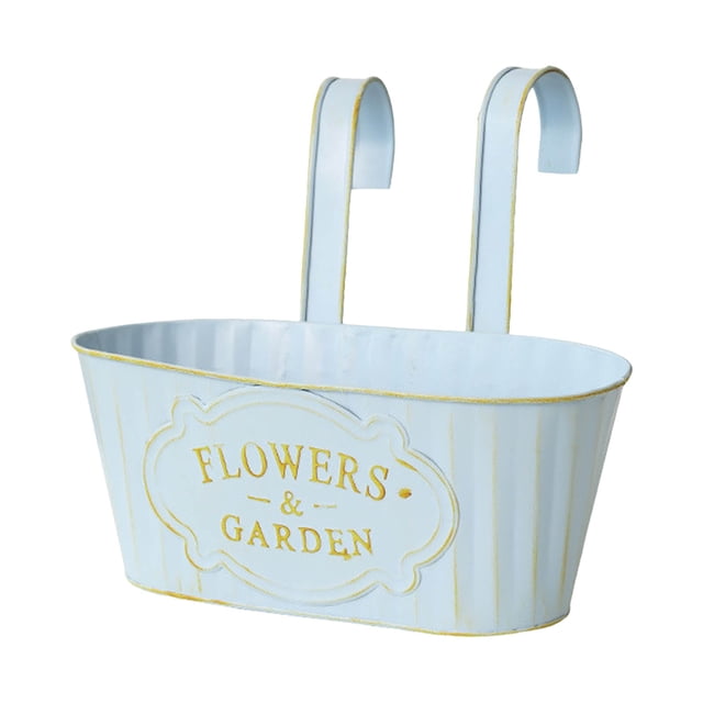 Privacy Fence Pot Hanging Flower Pots Metal for Outdoor Window Flowers