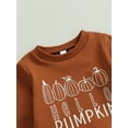 thumbnail image 3 of Toddler Baby Girl Halloween Outfit Pumpkin Sweatshirt Long Sleeve Shirts Tops Bell Bottoms Flare Pants Set Fall Winter Clothes, 3 of 8