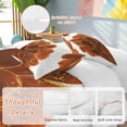 thumbnail image 2 of 3 Piece Burnt Orange Duvet Cover Set Twin Size, Microfiber Comforter/Quilt Cover with Corner Ties and 2 Pillowcases, Sparkle Gold Stained Floral Flower Art All Season Soft Bedding with Zipper Closure, 2 of 8
