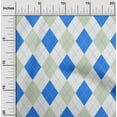 thumbnail image 2 of oneOone Georgette Viscose Blue Fabric Check Argyle Sewing Material Print Fabric By The Yard 42 Inch Wide, 2 of 5