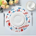 thumbnail image 3 of SKYSONIC Happy Independence Day Round Placemats for Dining Table Non-Slip Heat-Resistant Polyester Table Mats Set of 4 Washable Table Mats for Kitchen Dining Table Decoration (1199), 3 of 5