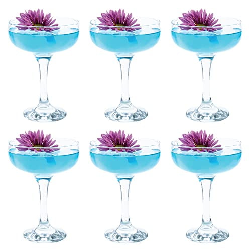 Vikko Small Stem Martini Glass, Crystal Clear 8.5 Ounce Coupe Glasses with Stem, Elegant Glasses for Martini, Vodka, Cocktail, Short Stem