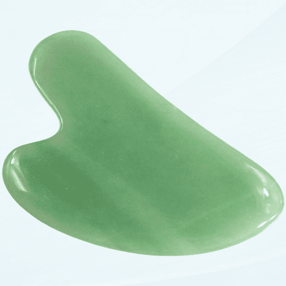 Gua Sha Facial Tool, Natural Jade Stone Guasha Board for SPA Acupuncture, Gua Sha Scraping Massage Tool (Green)