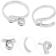 thumbnail image 5 of 2pcs Knitting Adjustable Open Crafting Crocheting Accessories Ring Silver Crochet Sewing for Yarn, 5 of 5