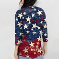 thumbnail image 5 of Women's Crewneck Independence Day Print 3/4 Sleeve T-Shirt, Casual Pullover Top for BBQ Parties or Patriotic Theme Events,Wine S, 5 of 5