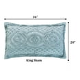 thumbnail image 3 of Better Trends King Sham Pillowcase For king Bedspread 100% Cotton 1 Pack 20" x 36" Ultra Soft Waffle Weave Medallion Design Decorative Case Covers for Bed Heirloom Collection (Blue), 3 of 5