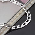 thumbnail image 5 of Ruanlalo Chain Bracelet Exquisite Durable Sliver Plated Sideways Luxurious Men Bangle for Business Silver 6mm, 5 of 6