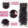 thumbnail image 2 of SHCKE Hair Extensions 24" Clip in Wavy Curly Hair Extensions 26" Straight Fluffy Hair Extensions Colorful Synthetic Full Head Clip in Hair Pieces for Women, 2 of 5