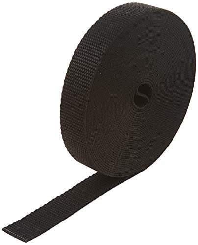 Strapworks Heavyweight Polypropylene Webbing - Heavy Duty Poly Strapping  for Outdoor DIY Gear Repair, 1 Inch x 10 Yards, Black