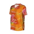 thumbnail image 6 of Fotbe Orange Flower Psychedelic Baseball Jersey Shirt for Men and Women, Casual Short Sleeves Button Down T-Shirt-Small, 6 of 9