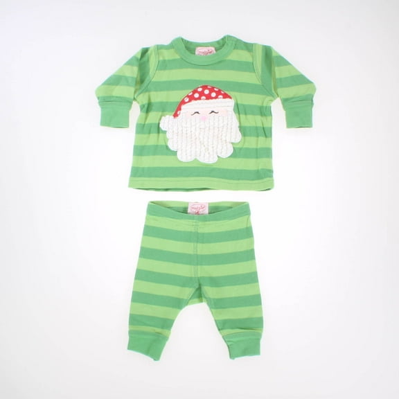 Pre-Owned Mudpie Boys Green | Santa Apparel Sets size: 0-6 Months (Excellent)