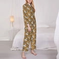 thumbnail image 3 of Salouo Forest Animal Pattern Women's Pajamas Set Long Sleeve Button Down Sleepwear Soft Pj Lounge Sets for women 2 Piece Pjs Set with Long Pants-Small, 3 of 7