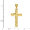 thumbnail image 3 of Real 14kt Yellow Gold Diamond-cut Cross Pendant; for Adults and Teens; for Women and Men, 3 of 3