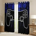 thumbnail image 2 of jejeloiu Gamepad Gamer Black Out Curtains,Modern Video Game Curtains Pack of 2 (42x63 Each),Blue Black Bedroom Curtains For Boys Kids,Luxury Bedroom Decor, 2 of 6