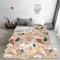 thumbnail image 5 of Honeii Tropical Beach Sea Shell Print Fleece Blanket - Throw Blanket for Bed, Sofa, Couch, Camping, and Travel , Microplush Ultra Soft Warm Blanket-40"x30", 5 of 7