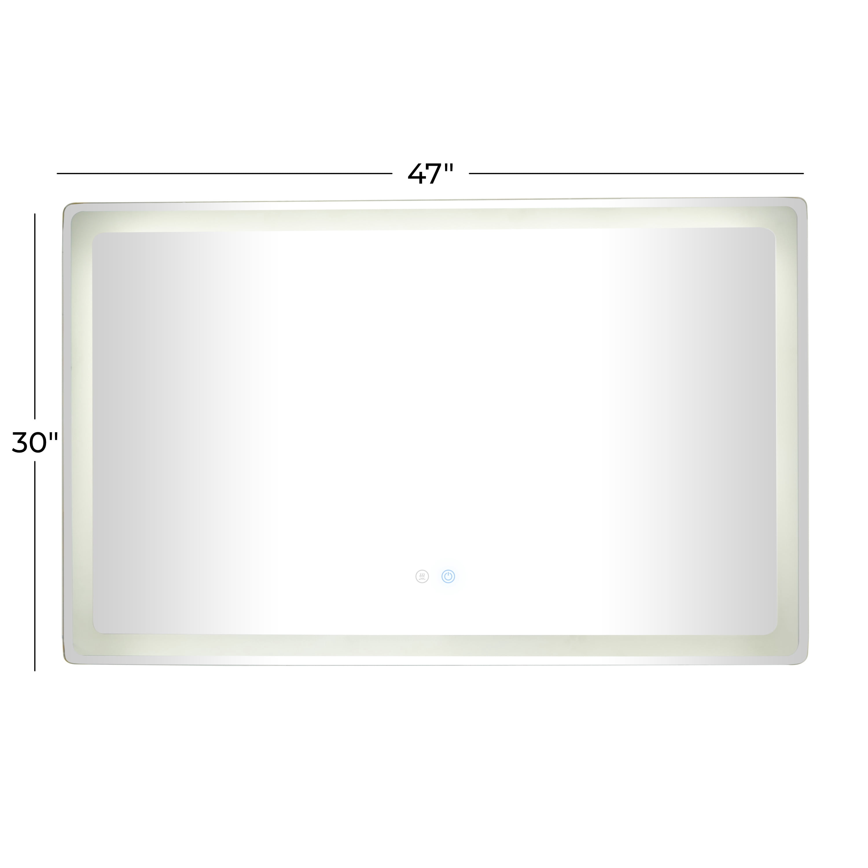 DecMode 47" x 30" Silver Anti Fog Mirror with LED Light