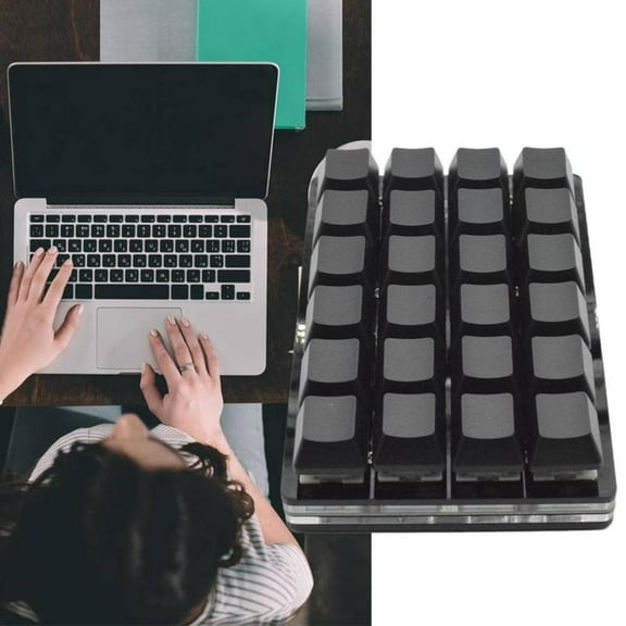 VIVIDCRAFT Black Red Axis Black 24-Key Small Keyboard Mechanical Keyboard Custom Shortcut Keys Programmable Hardware Macro Automatic Click Sayodevice