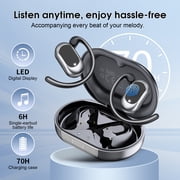 Open Ear Earbuds, Bluetooth 5.4 Headphones, Wireless Earbuds with Ear Hooks,70H HiFi Stereo Open Ear Headphones with Mic, IP7 Waterproof Lightweight Air Conduction Headphones for Workouts and Running