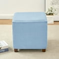 thumbnail image 2 of CHUNTIAN Stretch Ottoman Covers, Soft Square Ottoman Slipcover Jacquard Storage Stool Cover Footstool Slipcover for Living Room Furniture Protector (Navy), 2 of 5
