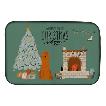 Carolines Treasures CK7627DDM Irish Setter Christmas Everyone Dish Drying Mat 14 x 21" multicolor