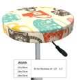 thumbnail image 4 of Balery Vintage Cup Fundas de asiento para taburete de bar redondo de tela de terciopelo ajustables que protegen de arañazos y manchas para sillas de 14 a 17 pulgadas.-13 inch, 4 of 7