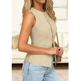 thumbnail image 4 of PRETTYGARDEN Womens Vests Top Trendy Spring Sleeveless Blazer Suit Summer Business Casual Work Button Down Waistcoat, 4 of 9