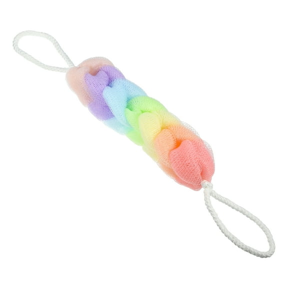 Unique Bargains 1 Pc Bath Shower Loofah Sponge Body Puffs for Bathroom 9.06"x2.09"x1.77" Assorted Color