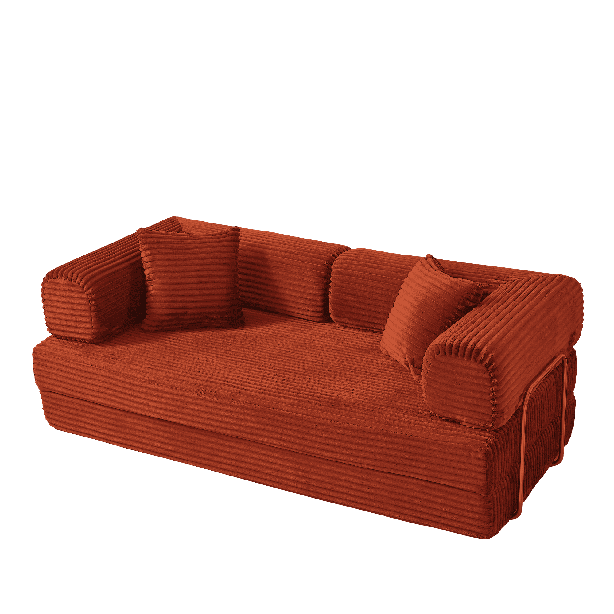 BSHTI 4-in-1 Modular Convertible Sofa Bed – No Assembly Required, Vacuum Compressed, High-Density Foam, Corduroy Fabric, Foldable Floor Couch, Space Saver, for Apartment Dorm Office