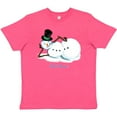 thumbnail image 3 of Inktastic Let it Snow Sassy Snowman in Top Hat Youth T-Shirt, 3 of 5