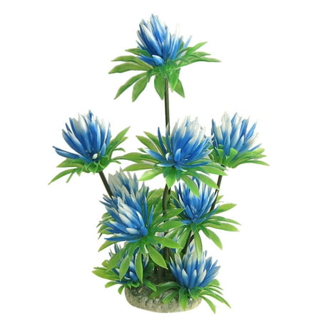 Water Lily Leaf - Green Leaves Sky Blue Water Lily Plastic Plant Aquascaping for Fish Tank