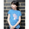 thumbnail image 2 of Lovely Sleepy Unicorn Face T-Shirt Juniors -Image by Shutterstock,  Large, 2 of 4
