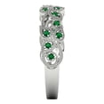 thumbnail image 4 of 0.17 ctw Wedding Band for Women - 18K White Gold Simulated Emerald Stackable Eternity Ring, 4 of 6