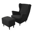 thumbnail image 1 of ZheElen 3x Elastic And Stretchy Wingback Chair Cover For Soft And Comfortable Furniture Protection Easy Extra black, 1 of 6
