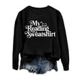 thumbnail image 4 of Fgnfyis Women's Casual Sweatshirts for Women with Canned Food Festival Print Crewneck Pullover Top Black XL, 4 of 4