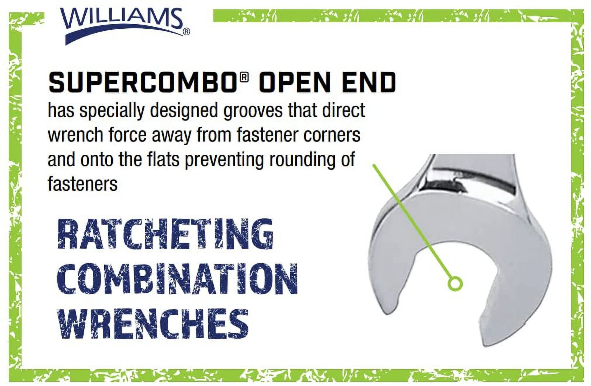 Williams ws-1168rc 8点リバーシブルRatcheting組み合わせレンチセット Williams 8 Piece SAE Reversible Ratcheting Combination Wrench Set