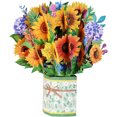 thumbnail image 1 of Tarjeta de flores emergente para mamá, tarjeta plegable de flores 3D de 9,75 x 9,75 pulgadas para el día de la madre, tarjeta de ramo con sobre en blanco para cumpleaños, día de la madre, aniversario, 1 of 6