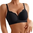 thumbnail image 2 of Lixiuxyad Women's Front Closure Floral Lace Bra Comfortable Support Underwire T Shirt Bralette Soft Wireless Everyday Wear,Bras for Women Black 44, 2 of 5