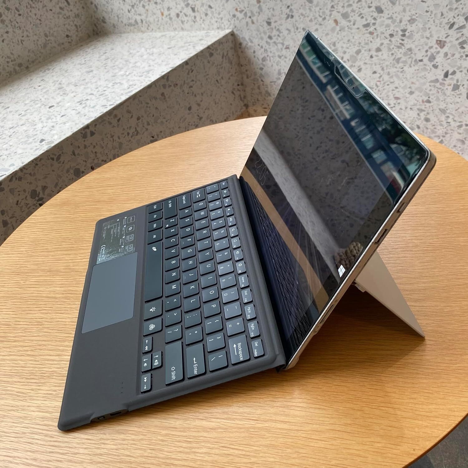 Type Cover for Microsoft Surface Pro 7+/Pro 7/Pro 6/Pro 5/Pro 4/Pro 3, Bluetooth Keyboard with Multi-Touch Trackpad, Ultra Slim--Black With Backlit