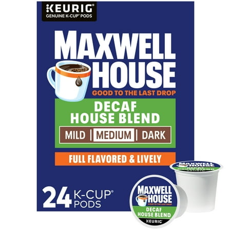 Maxwell House House Blend Decaf Coffee K-Cup Pods, Decaffeinated, 24 ct Box