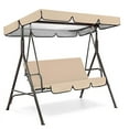 thumbnail image 2 of SDJMa Patio Swing Canopy Replacement 98"x72" Top Cover & 59"x59" Seat Cover Set Waterproof UV Resistant Garden Swing Cover Outdoor Swing Sunscreen Canopy Cushions Mat Replacement, 2 of 7
